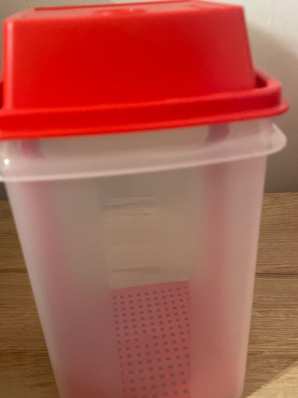 Tupperware Red Lid Clear Food Storage Canister